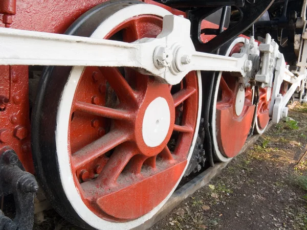 Buharlı lokomotifin tekerlekleri — Stok fotoğraf