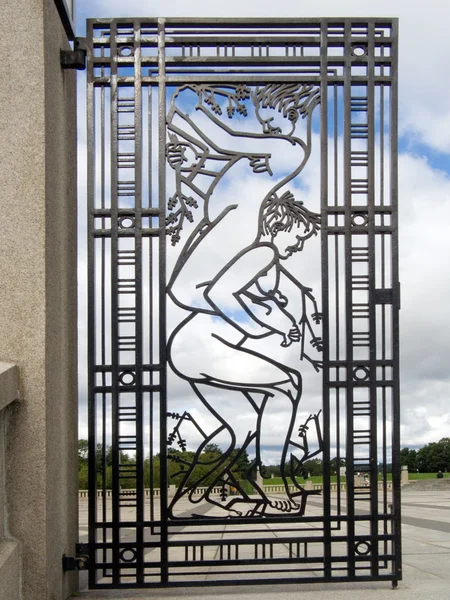 stock image Metal lattice of a gate