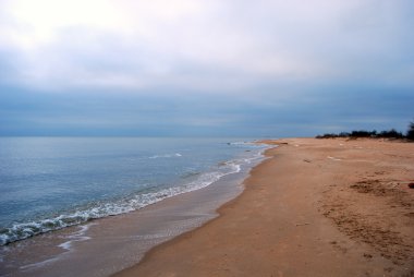 Beach in winter clipart