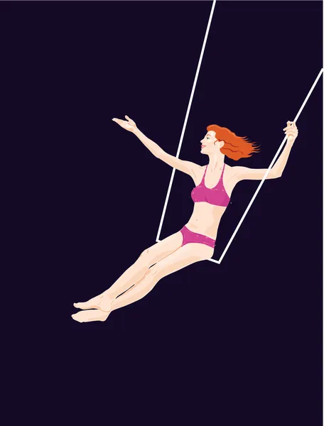 De serie circus: trapeze — Stockvector