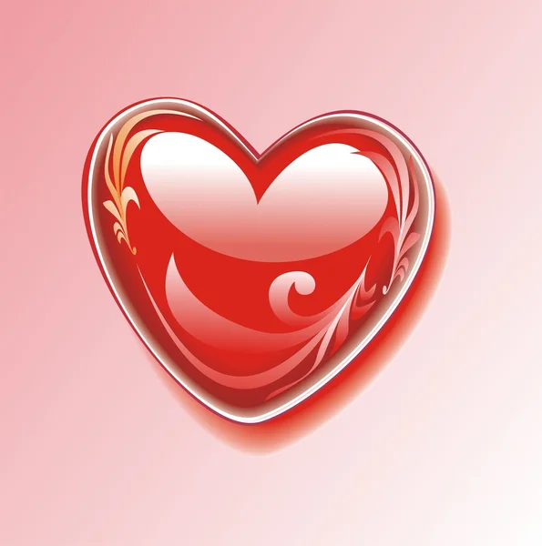 Brilliant heart with a decorative patter — Stock Photo, Image