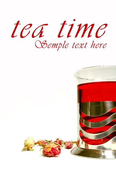 Xícara vermelha de chá — Fotografia de Stock
