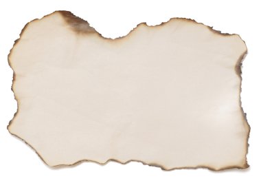 Crumpled paper with burned edges clipart