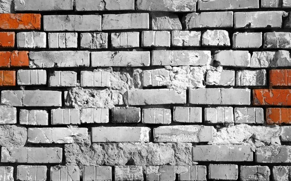 The monochrome brick wall of a house — Stock Photo, Image