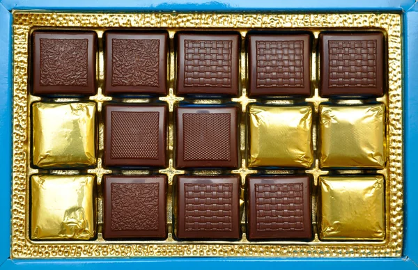Chocolates in a box. — Stock Photo, Image