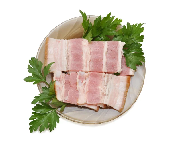Chutné maso slaninou čerstvé potraviny — Stock fotografie