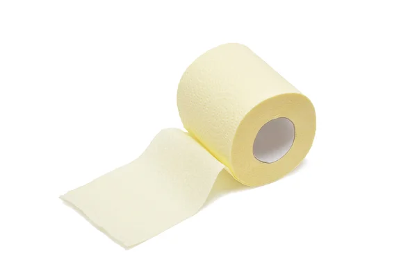 Rolo de papel higiênico amarelo — Fotografia de Stock