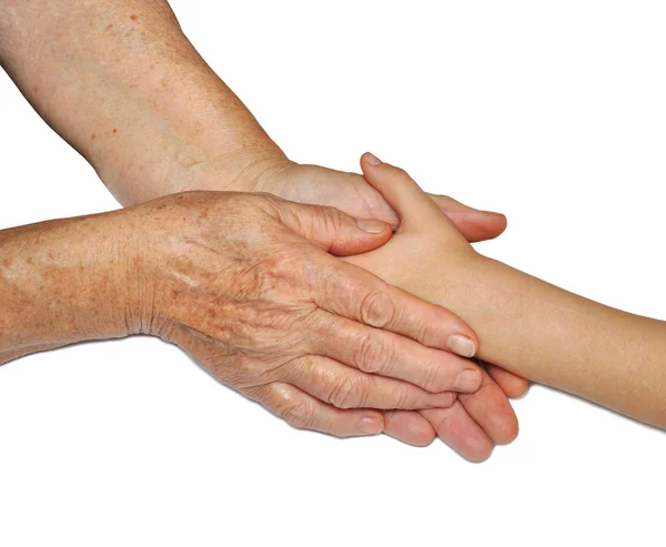 Old and children's hands — Stock Photo, Image