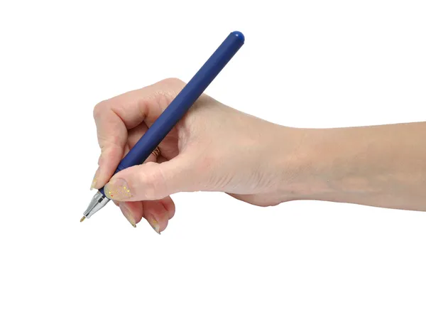 女性の手保持ペン — ストック写真