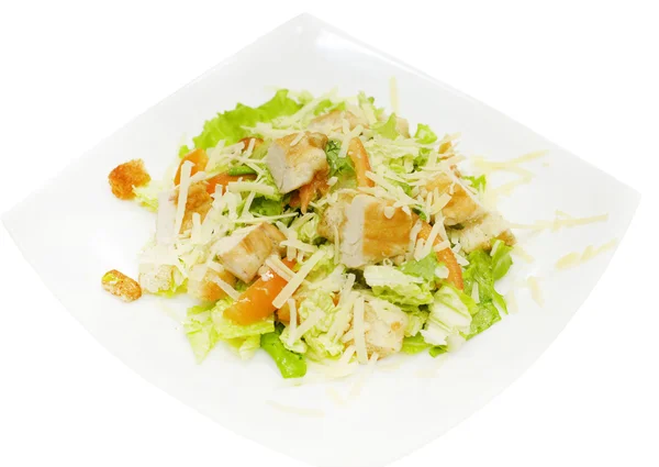 Gericht aus einem Vogel und grünem Salat — Stockfoto