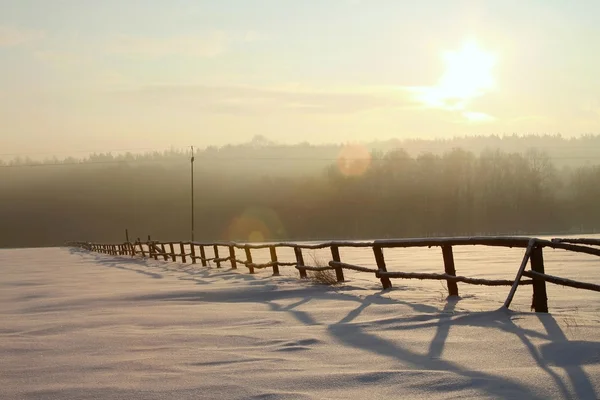 필드 위에 겨울 일출 — 스톡 사진