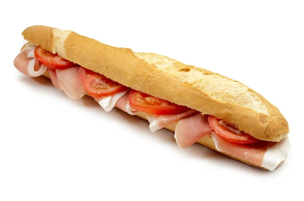 Jambon ve domatesli sandviç — Stok fotoğraf