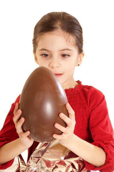 Child wiht chocolate egg