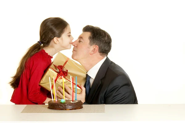 stock image Child kissing father