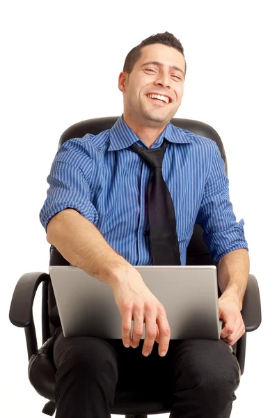 Smiling man with notebook Royalty Free Stock Photos
