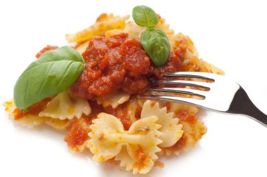 Tomatoes farfalle typical italian pasta clipart