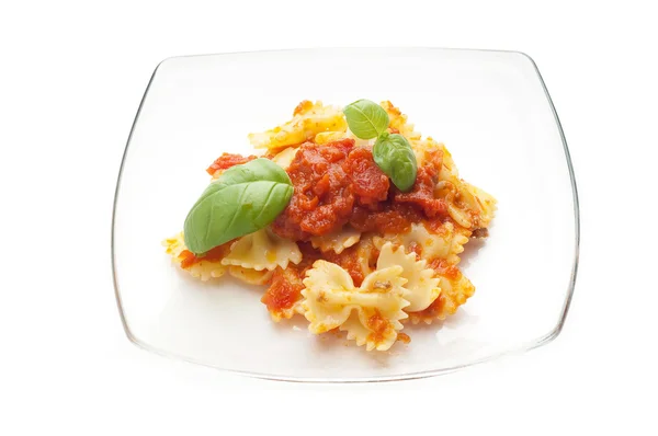 Pomodori farfalle pasta tipica italiana — Foto Stock
