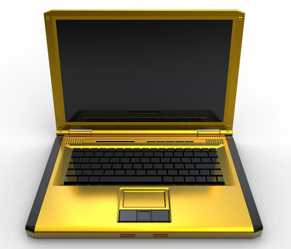 Golden laptop — Stock Photo, Image