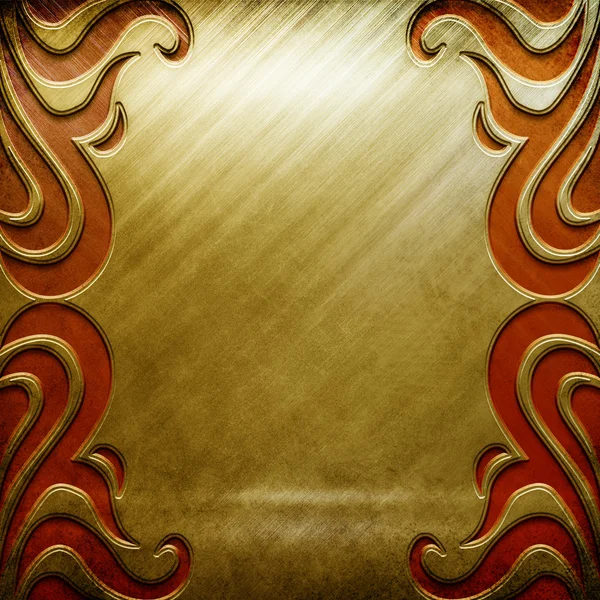 Zlatá kovová deska — Stock fotografie