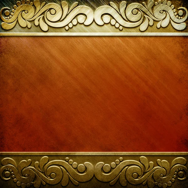 Gold metal plate — Stock Photo, Image