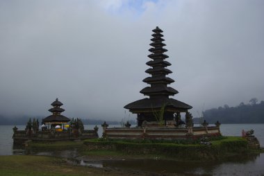 Typical temple roofs in Bali island clipart