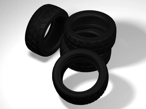 4 neutral tyres — Stock Photo, Image