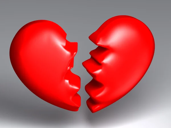 stock image Red broken heart