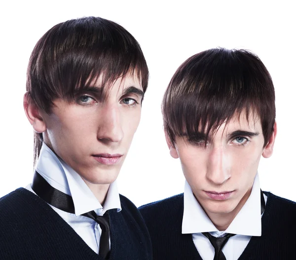 stock image Young twins with fashion haircuts