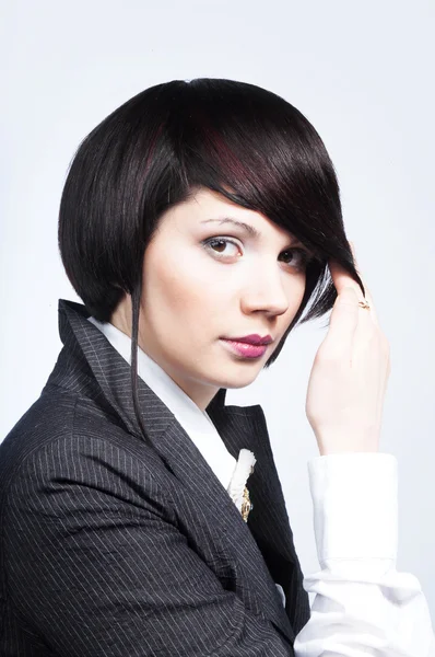 Young woman with fashion haircut — Stock Photo, Image