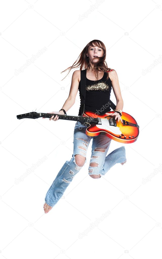 Beautiful rock-n-roll girl