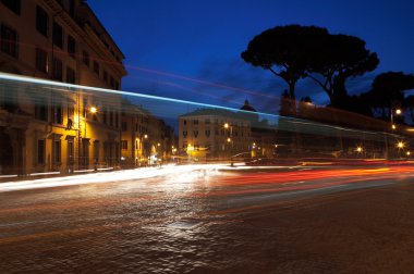 Nightscene in Rome. Slow exposure clipart