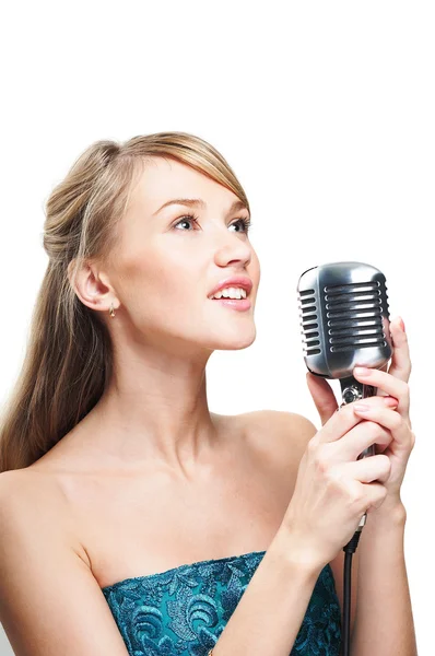 Pretty young girl singing — Stock Photo, Image