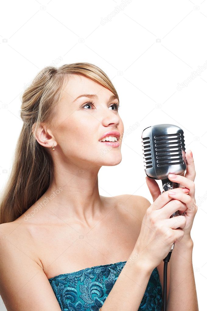 Pretty young girl singing