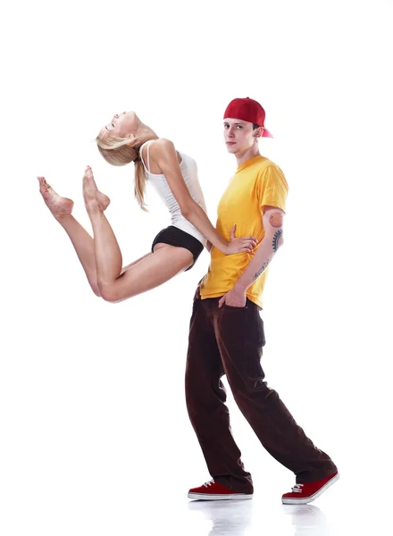 Jonge ballerina en hip hop danser — Stockfoto