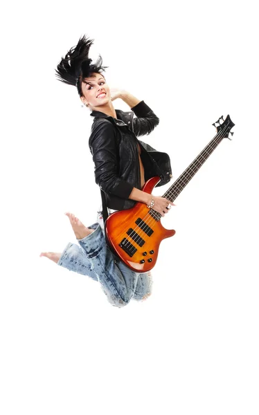 Menina bonita rock-n-roll saltando — Fotografia de Stock