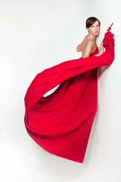 Senhora de vermelho — Fotografia de Stock