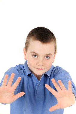 Young boy waving clipart