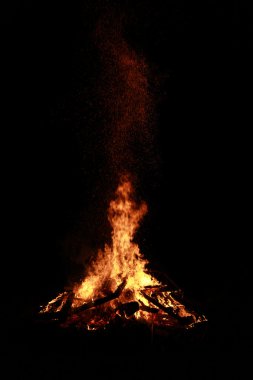 Bonfire at night clipart