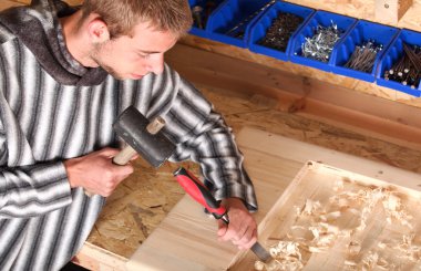 Young professional carpenter clipart