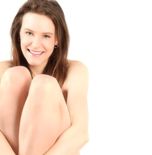 Naked girl smiling — Stock Photo, Image