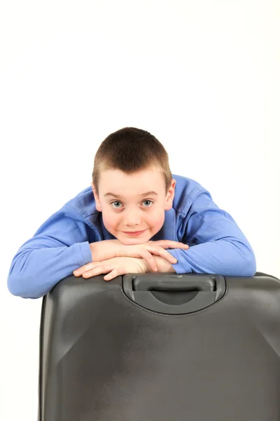 Boy with luggage — Stock Photo, Image