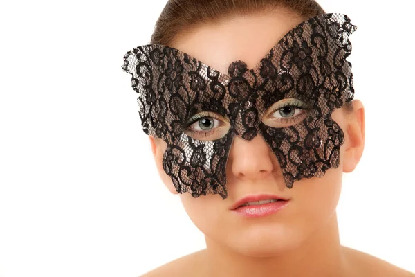 Young woman in carnival mask — Stock Photo, Image