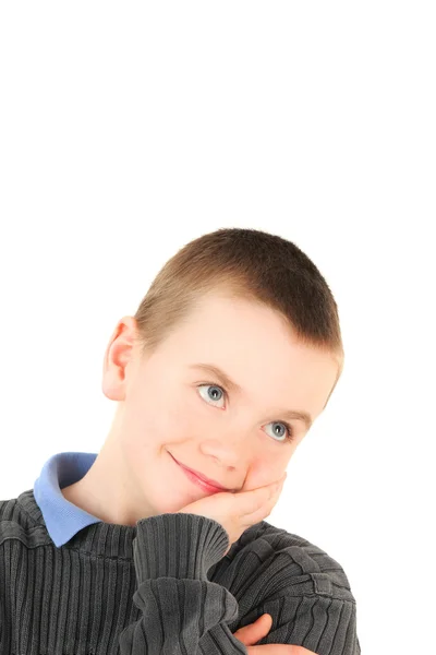 Boy with hand on face — Stock Photo, Image