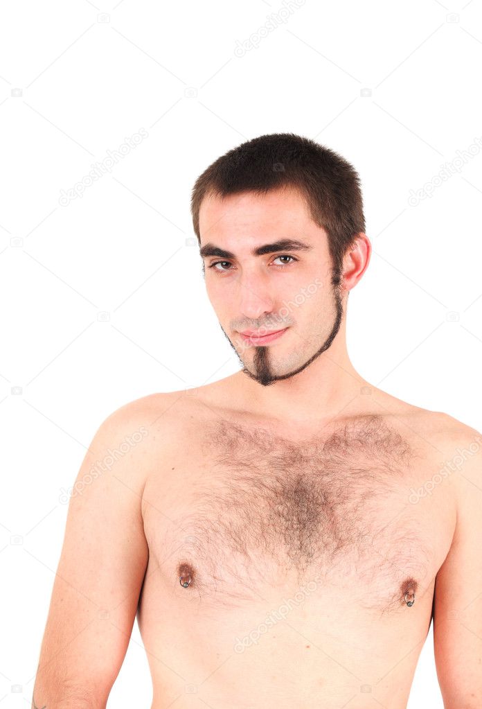 Bare-chested man