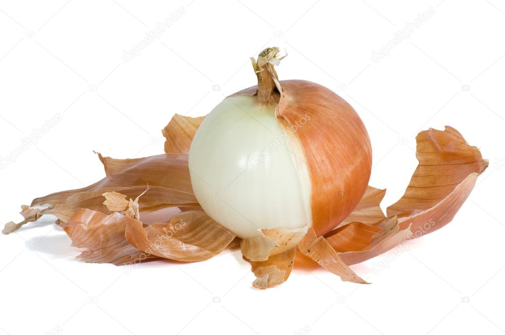 Onion Half Peeled