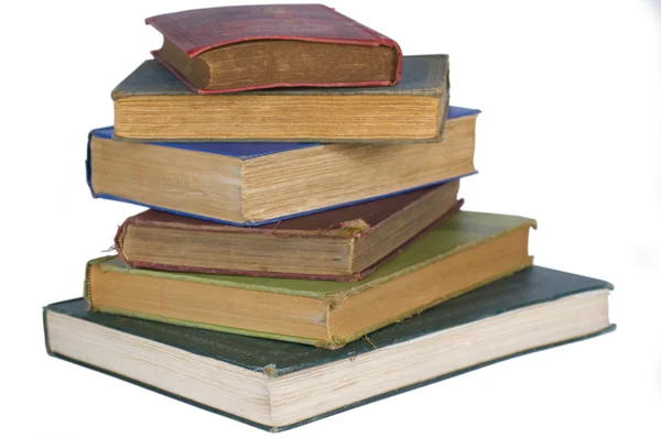 Stack of old, worn books isolated — Stock Photo, Image