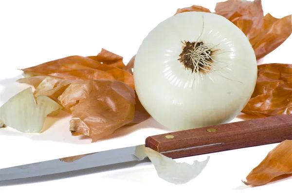 Knife and Onion — Stock Photo, Image