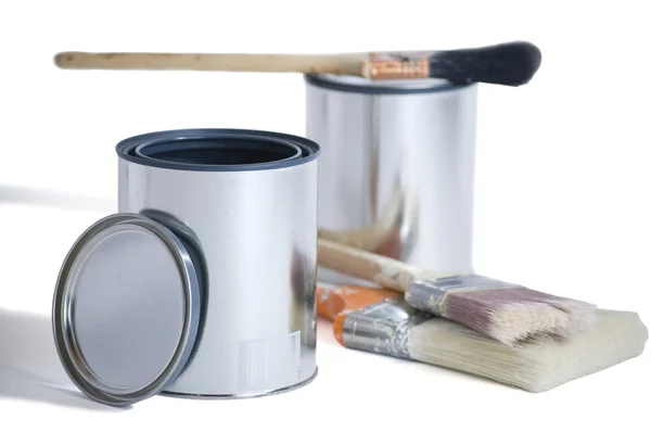 stock image Two Cans Three Brushes