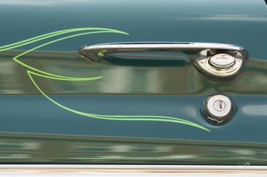 Classic car door closeup clipart