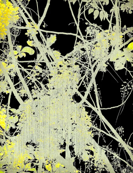 Grunge silhueta de flor com nervuras — Fotografia de Stock